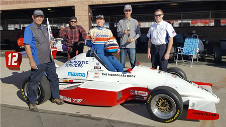 Tom, Brandon, Larry, Fred, and Collin enjoy the spoils of victory after the race.